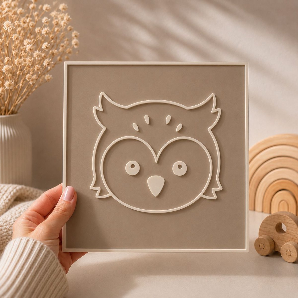 PLACA DECORATIVA ANIMAIS DA FLORESTA (CORUJA) — foto 4