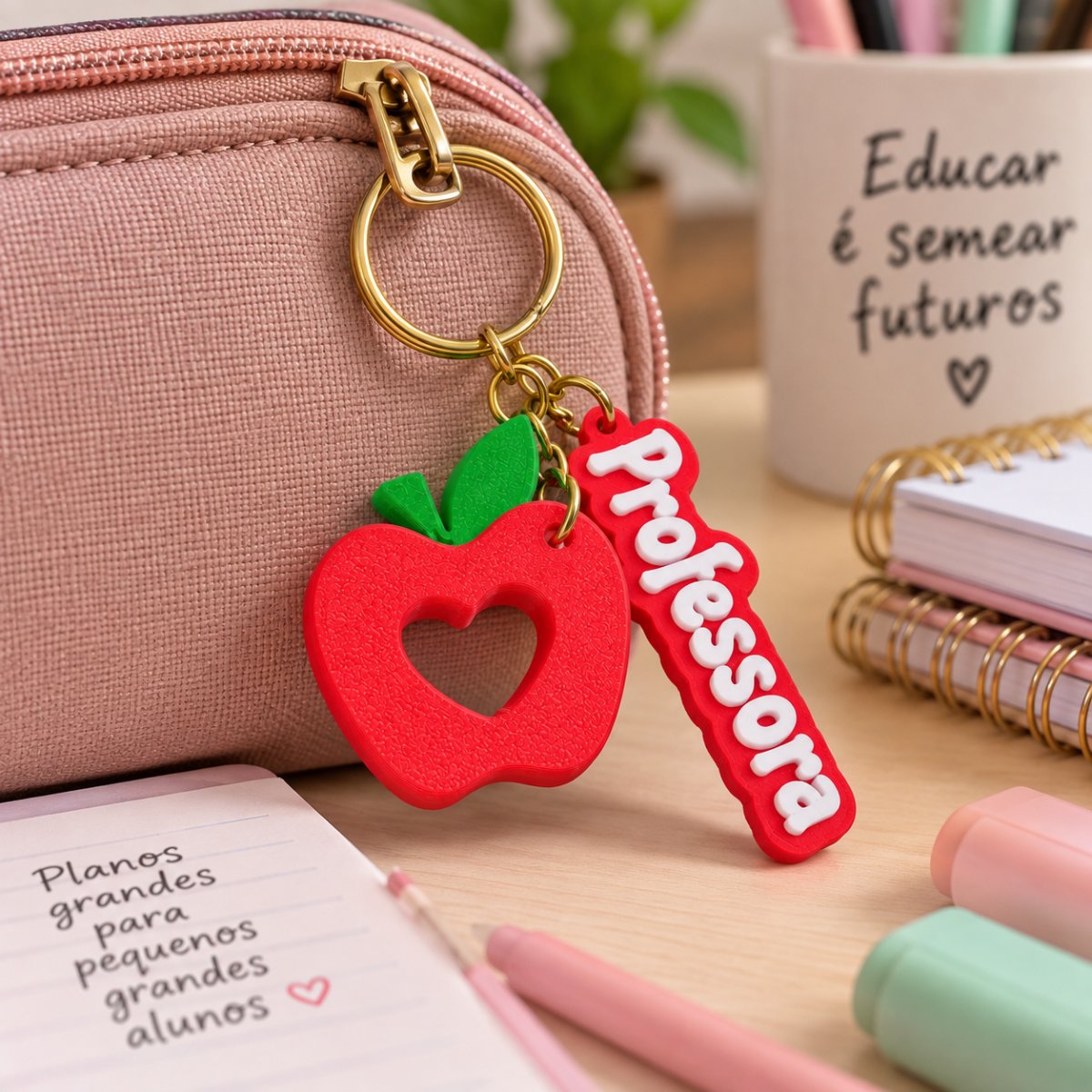 Chaveiro Maça e Nome Professora - Amaé Studio — foto 3